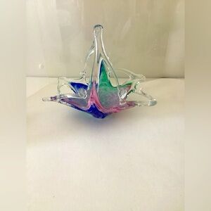 Murano Style Glass Basket
